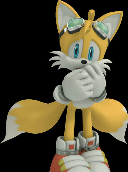 Tailsthe Fox Pensive Pose PNG Image