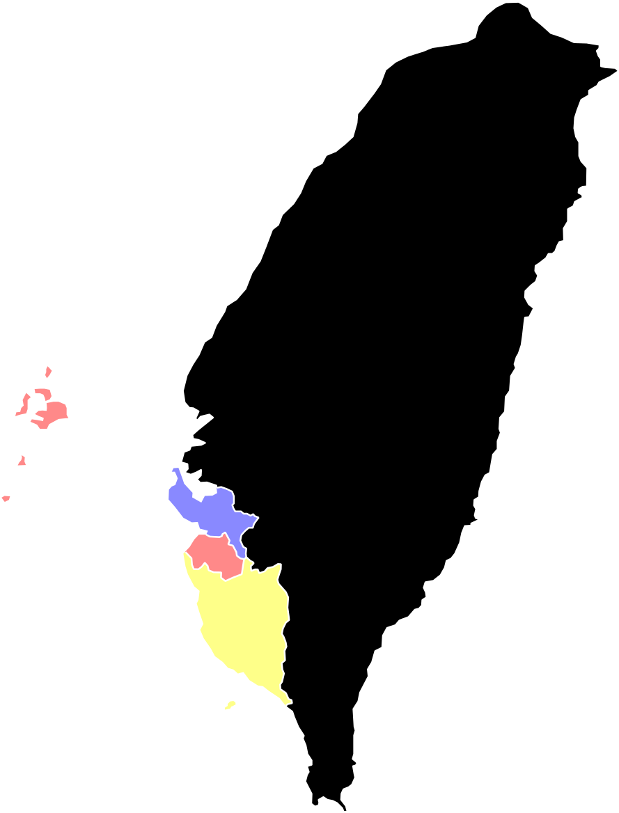 Taiwan Administrative Divisions Map PNG Image