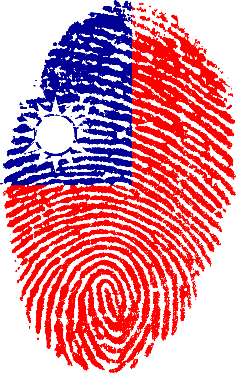 Taiwan Flag Fingerprint Art PNG Image