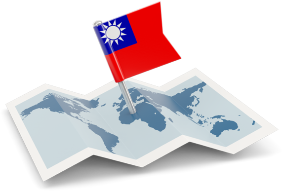 Taiwan Flag Map Representation PNG Image