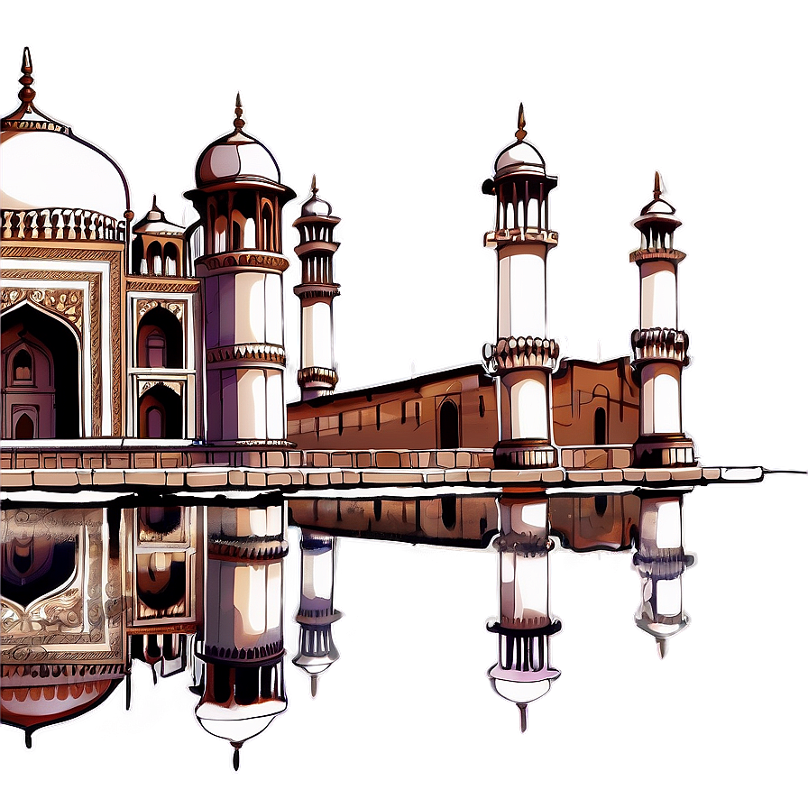 Taj Mahal Detailed Sketch Png 84 PNG Image