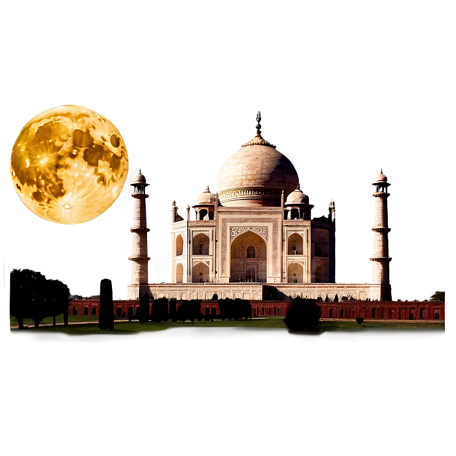 Taj Mahal Full Moon Night Png 06252024 PNG Image