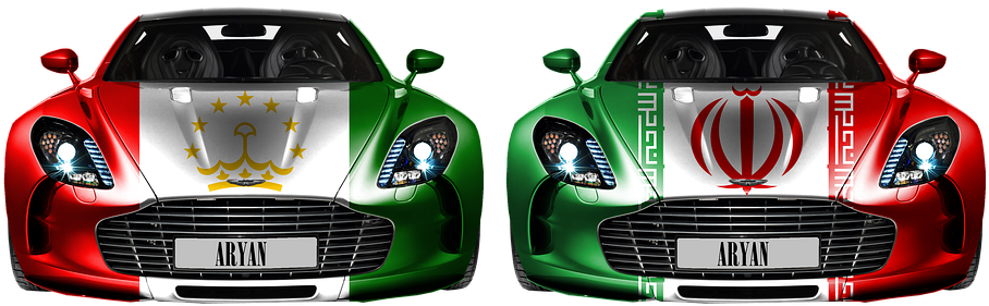 Tajikistan Iran Themed Sports Cars PNG Image