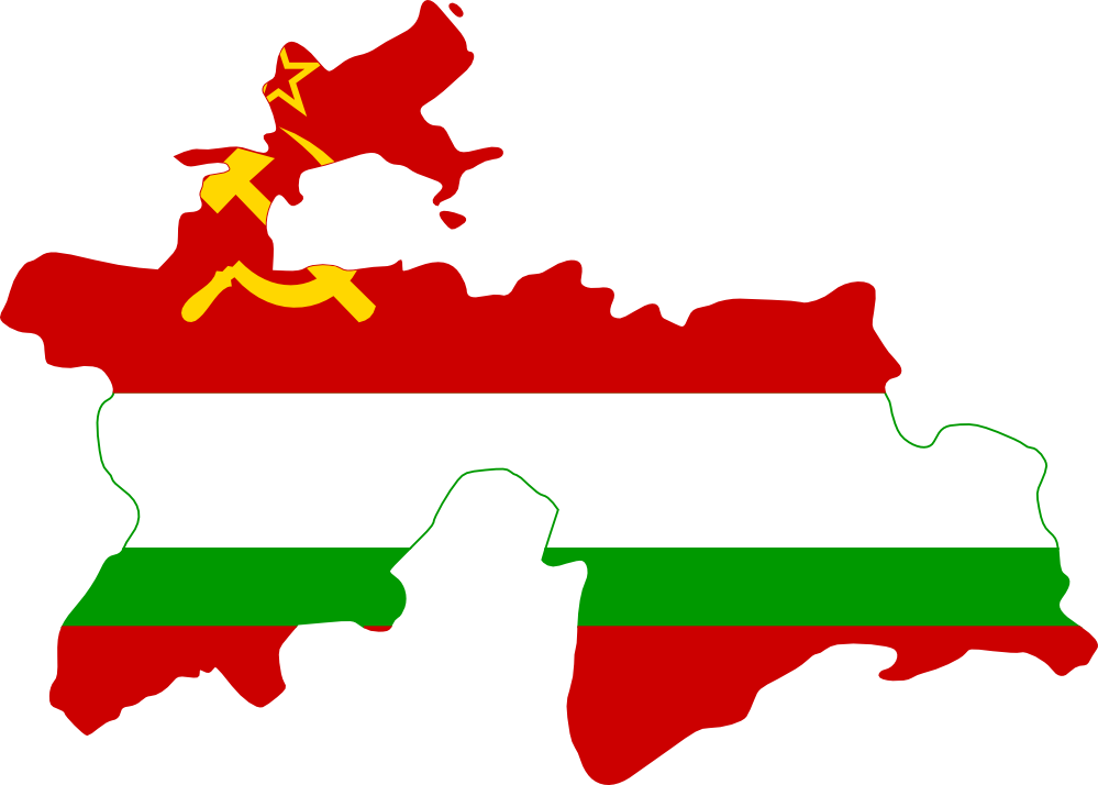 Tajikistan Mapwith Sovietand Current Flag PNG Image