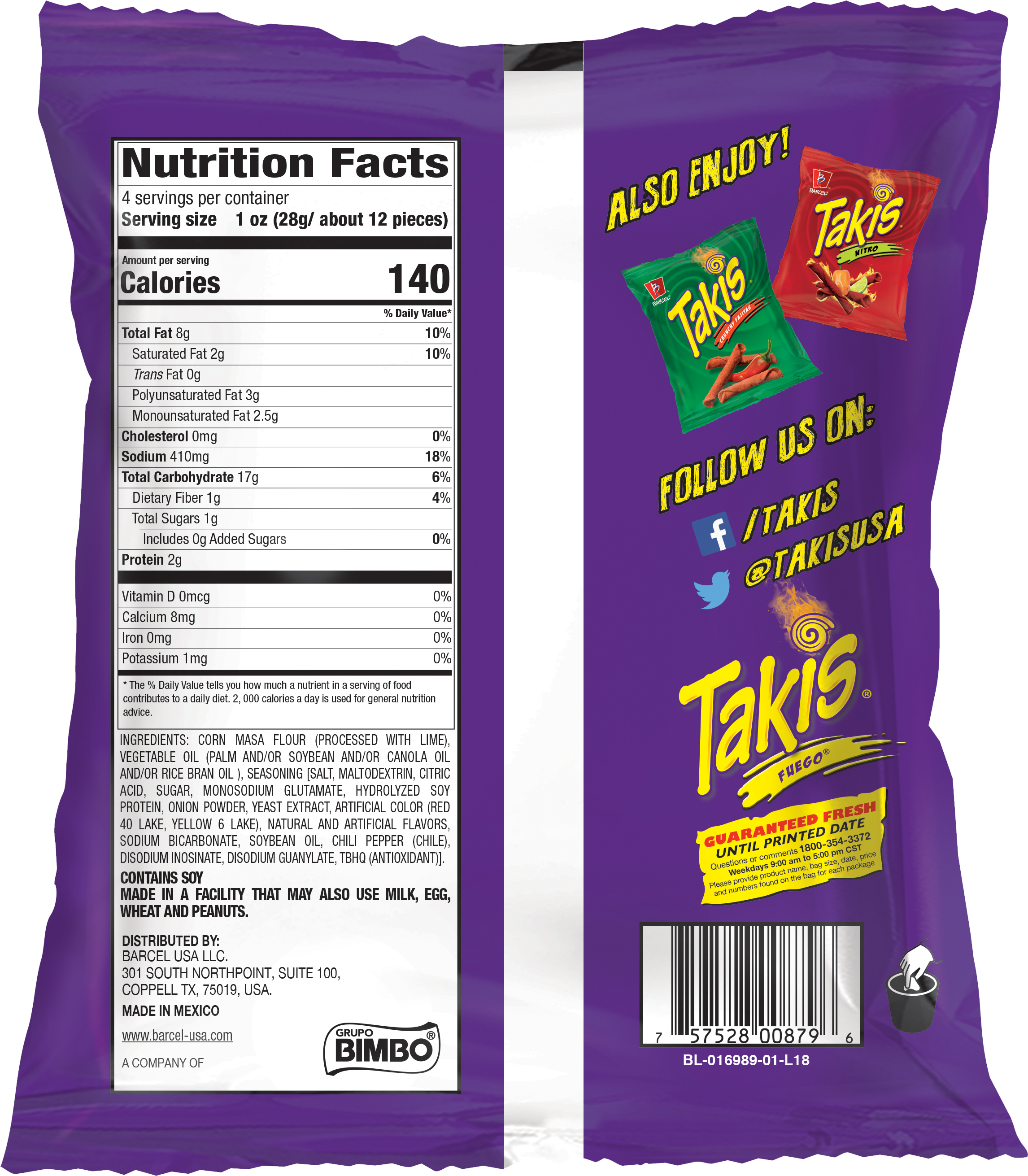 Takis Fuego Nutrition Labeland Social Media PNG Image