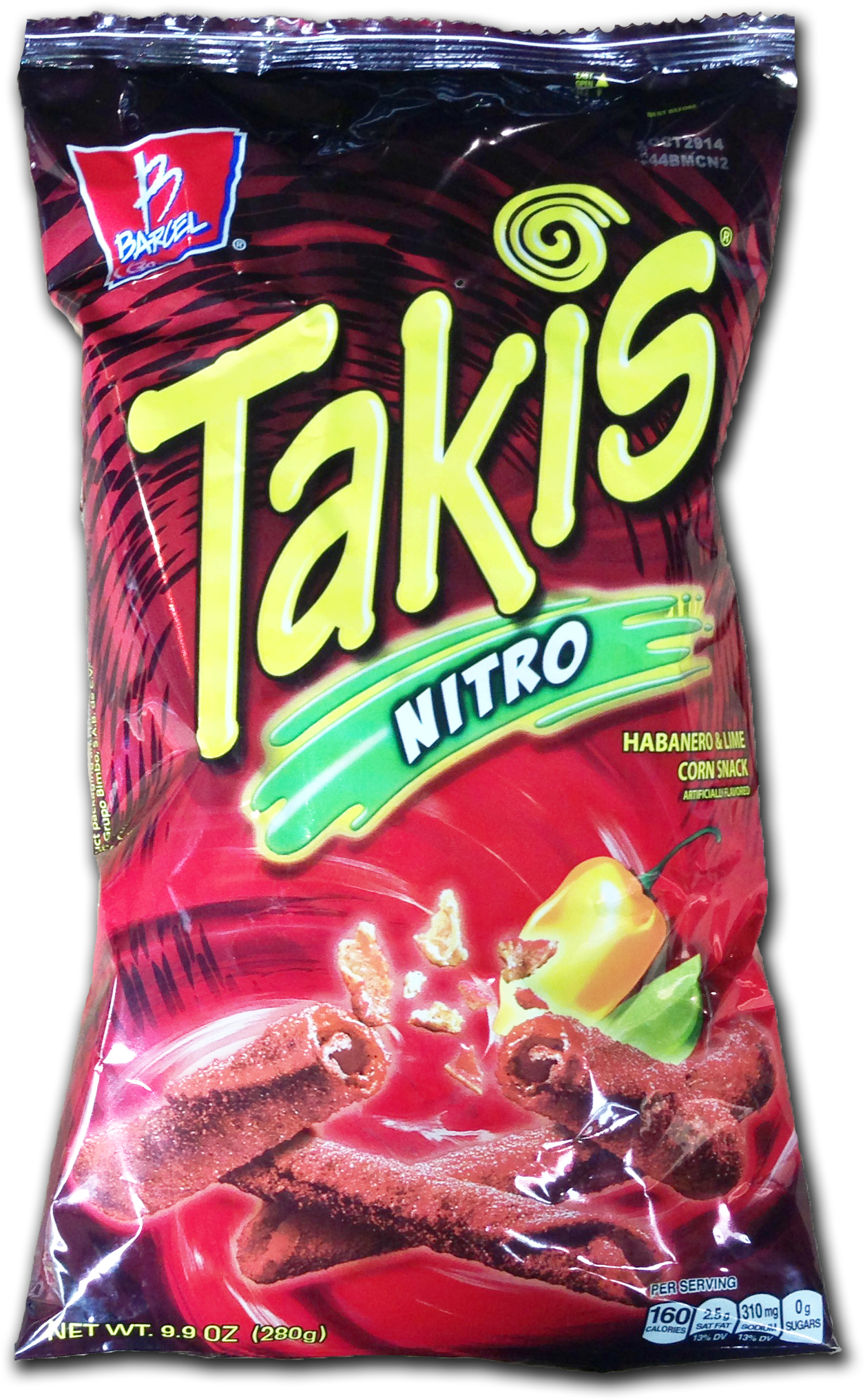 Takis Nitro Habanero Lime Corn Snack Package PNG Image