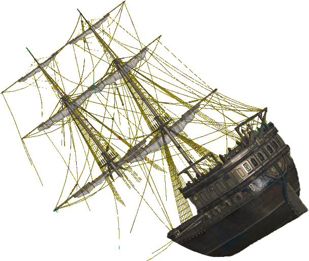 Tall Ship Rigging Complexity PNG Image