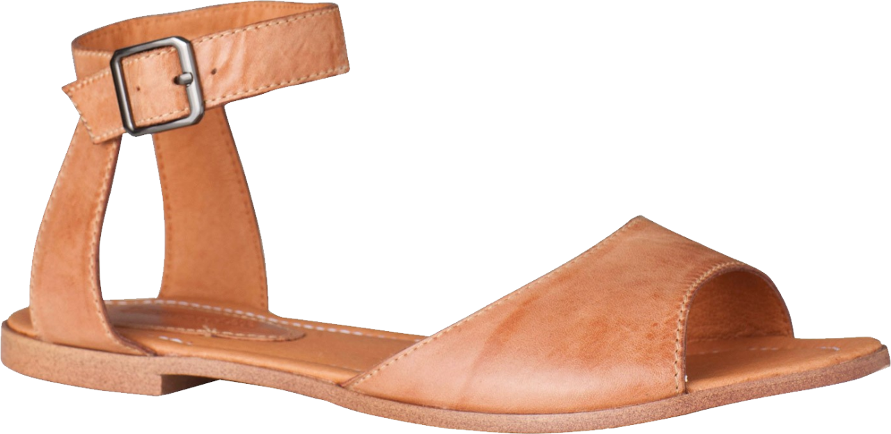 Tan Leather Ankle Strap Sandal PNG Image