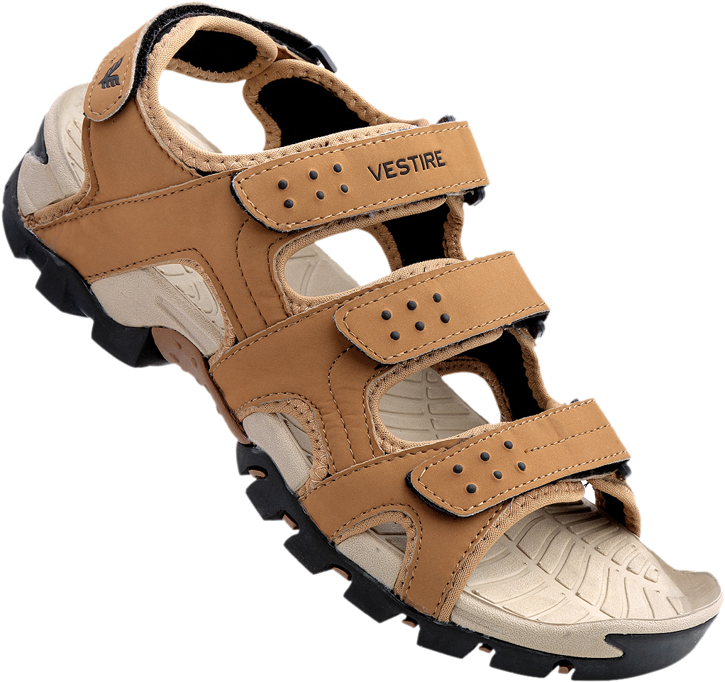 Tan Leather Sports Sandal Vestire PNG Image