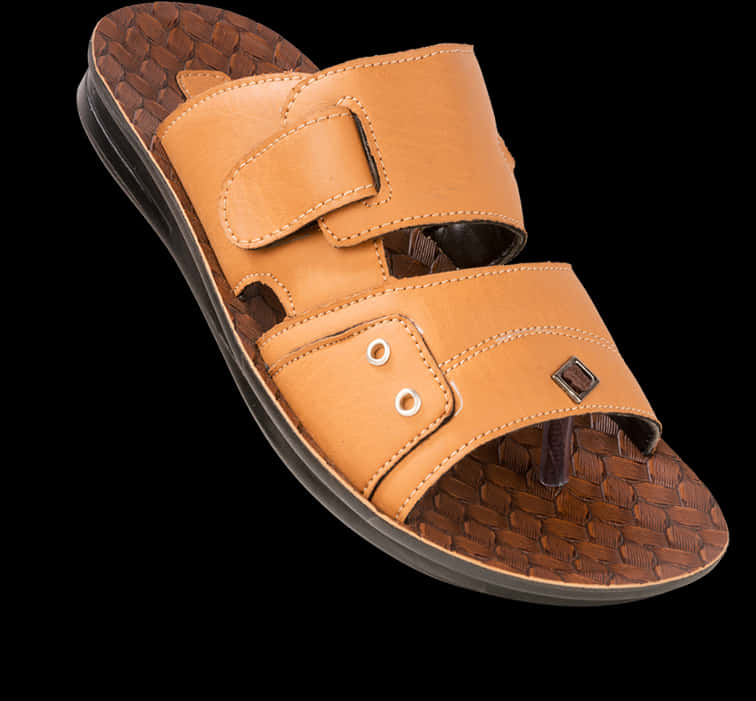 Tan Leather Womens Sandal Isolated PNG Image