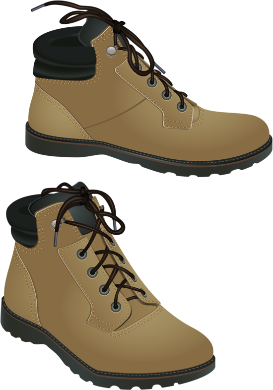 Tan Leather Work Boots Illustration PNG Image