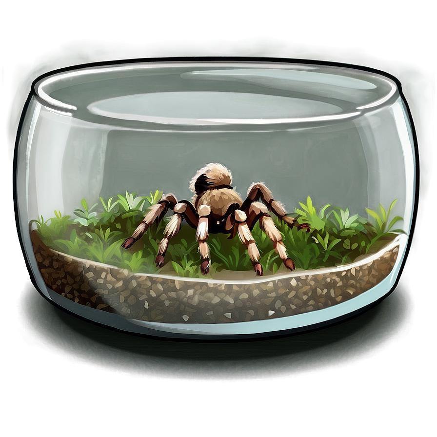 Tarantula In Glass Terrarium Png Oqq PNG Image