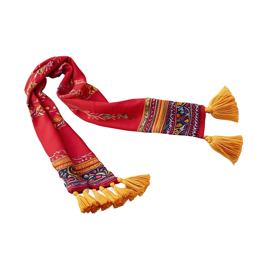 Tassel Red Scarf Png Juv PNG Image