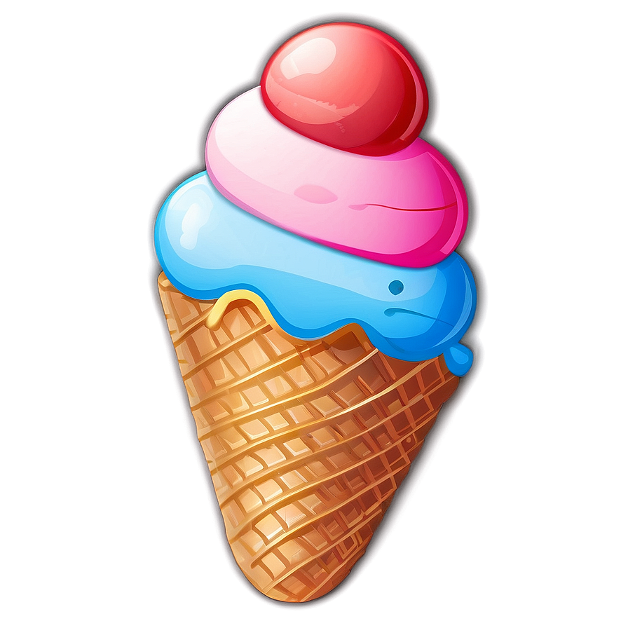 Tasty Ice Cream Cone Sticker Png Gqy54 PNG Image