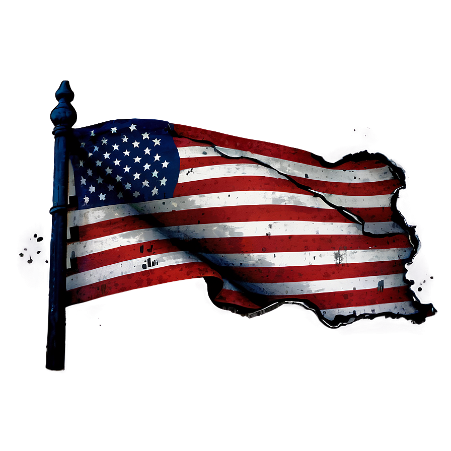 Tattered American Flag Png Yko PNG Image