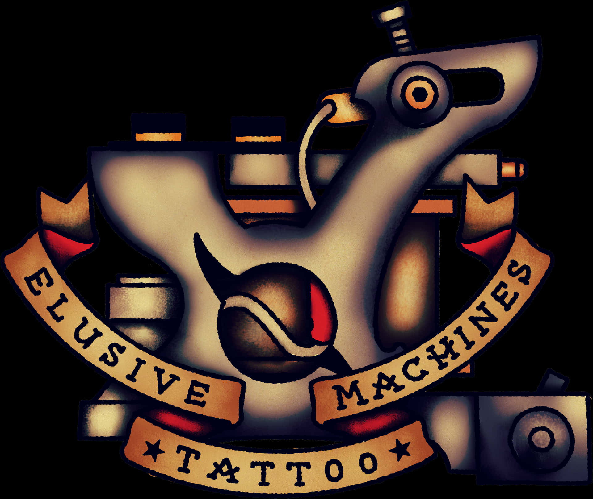 Tattoo Machine Emblem PNG Image