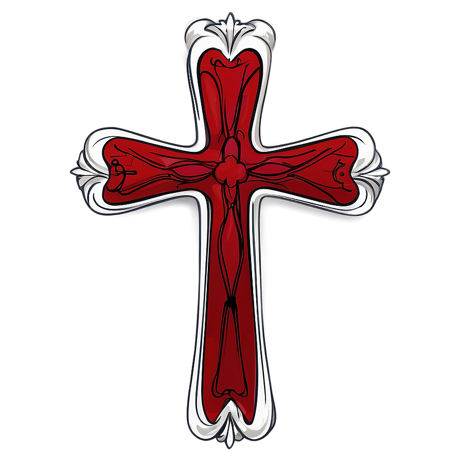 Tattoo Style Cross Outline Png Gbt90 PNG Image