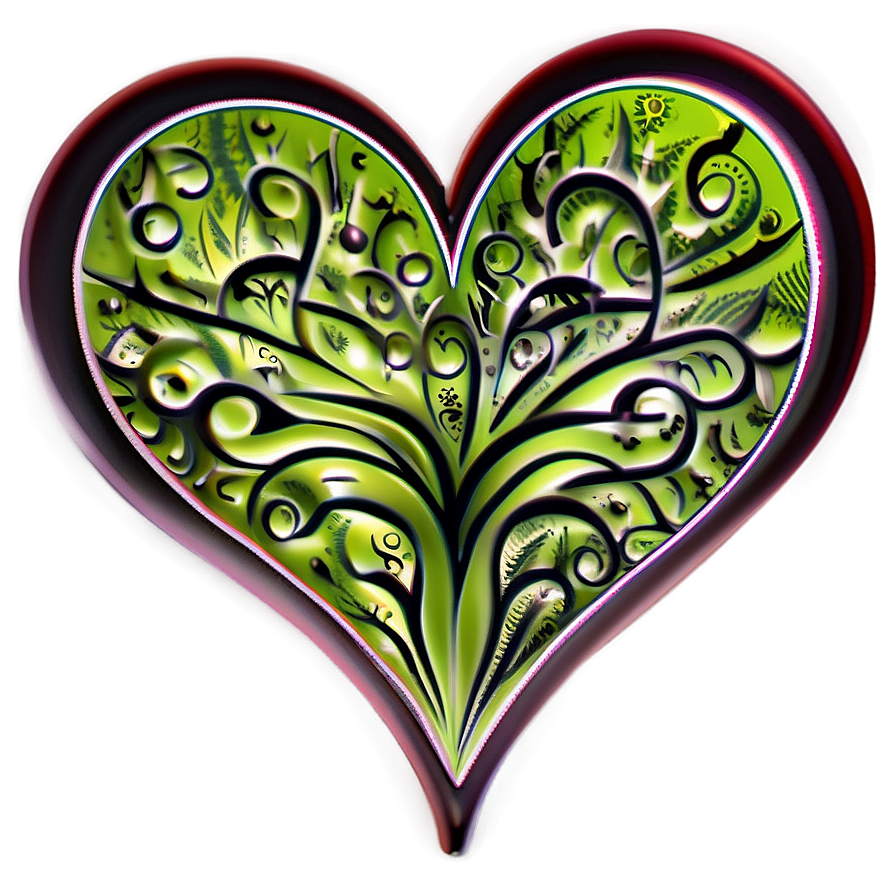 Tattoo Style Heart Outline Png 05252024 PNG Image