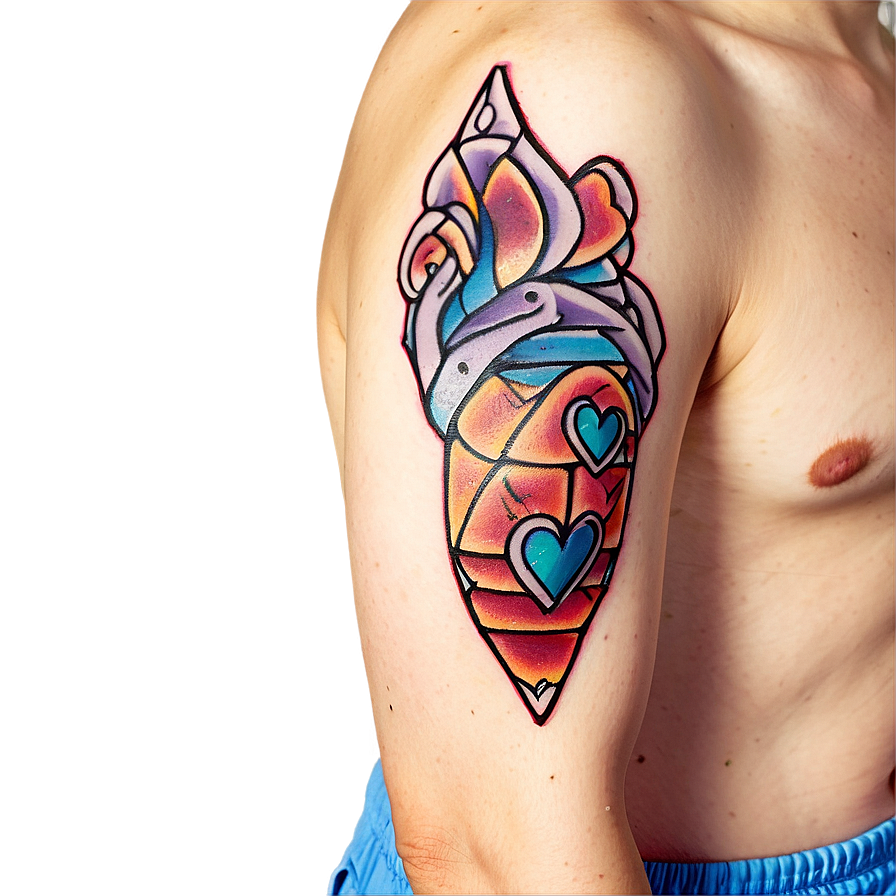 Tattoo Style Heart Outline Png Qmx PNG Image