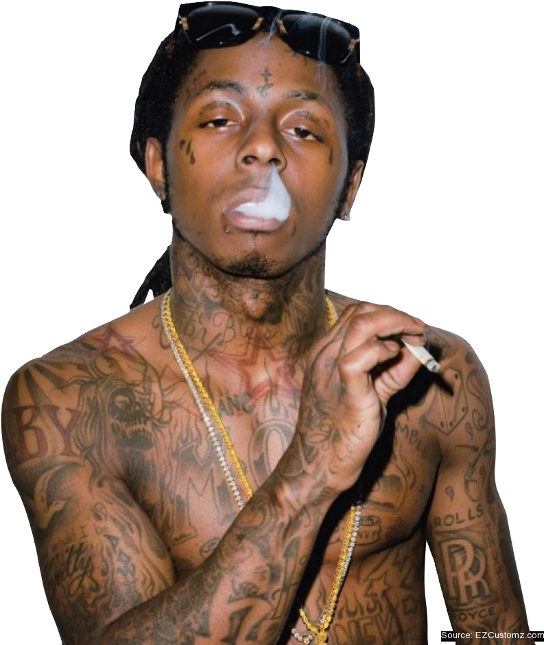 Tattooed_ Artist_ Exhaling_ Smoke.png PNG Image