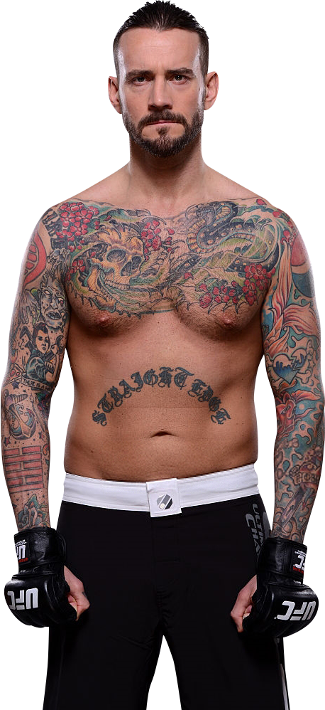 Tattooed_ Fighter_ Pose PNG Image