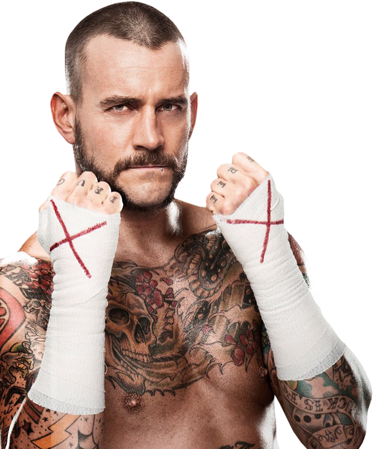 Tattooed Fighter Raising Fists PNG Image