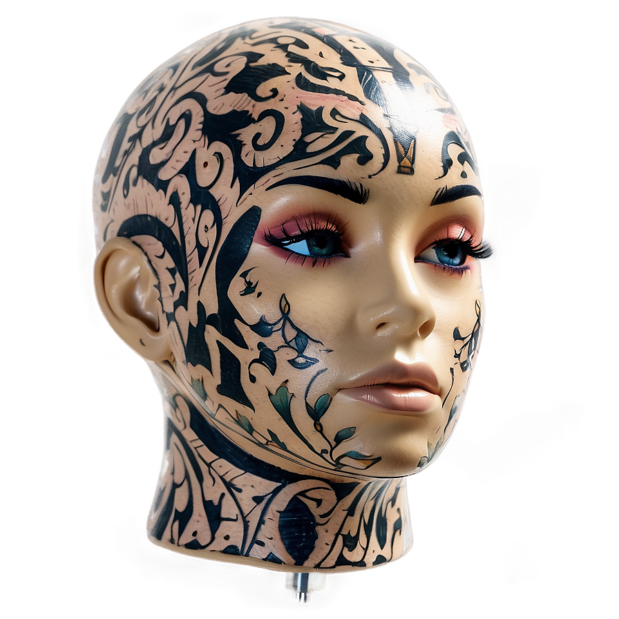 Tattooed Mannequin Head Design Png Kka61 PNG Image