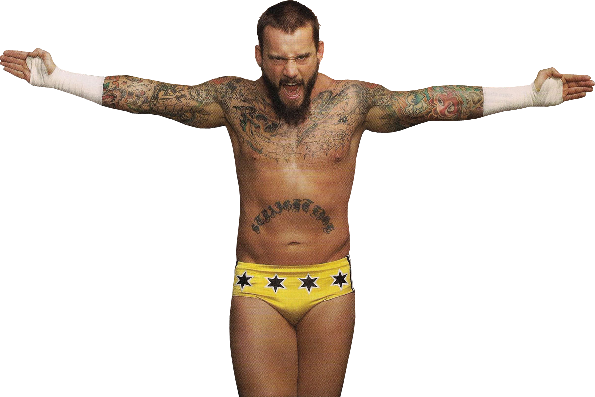 Tattooed Wrestler Stance PNG Image