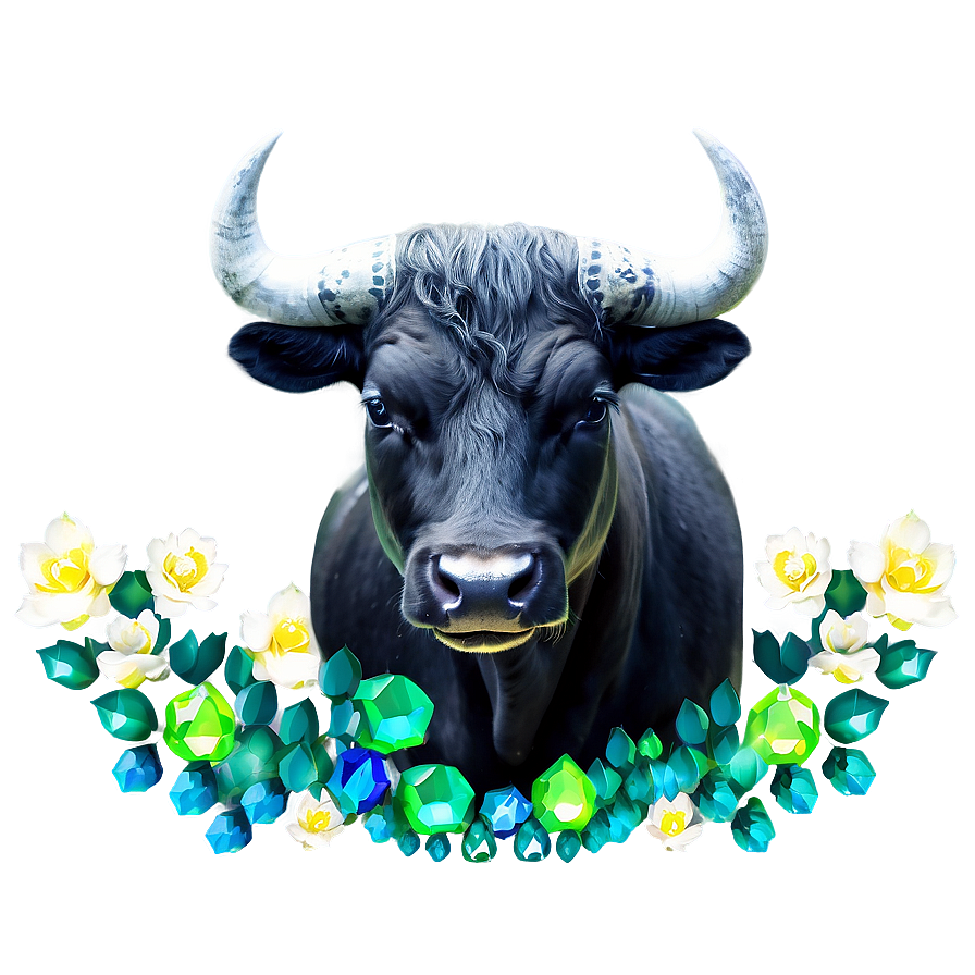 Taurus With Crystal Stones Png 06112024 PNG Image