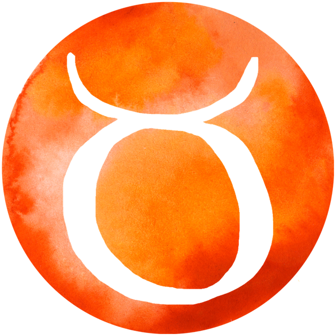 Taurus Zodiac Symbol Watercolor PNG Image