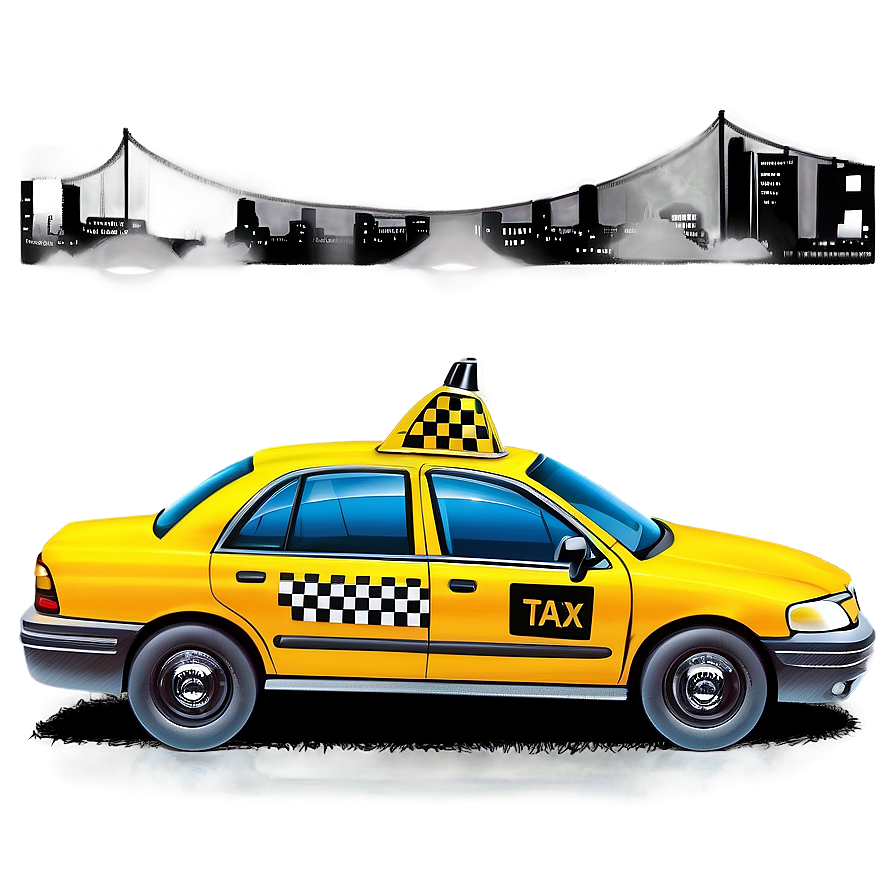 Taxi Cab Drawing Png Vcr10 PNG Image