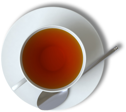 Tea Cup Top View With Spoon PNG Image