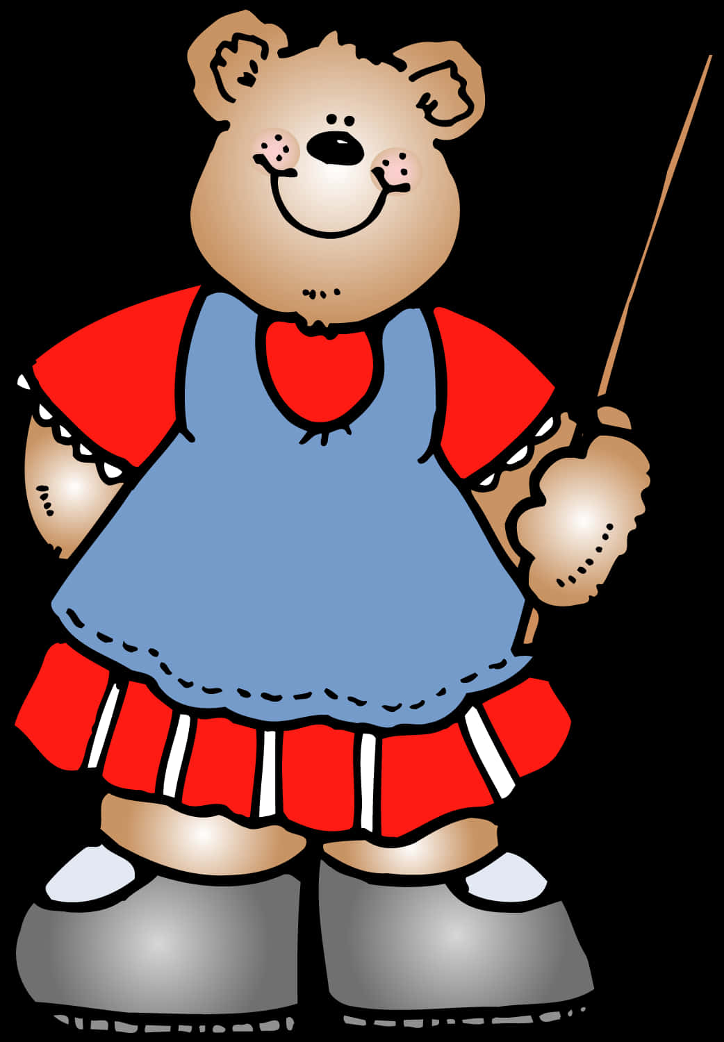 Teacher Bear Cartoon Illustration PNG Image