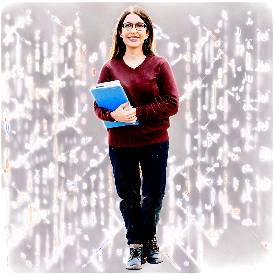 Teacher With Books Png Lrn42 PNG Image