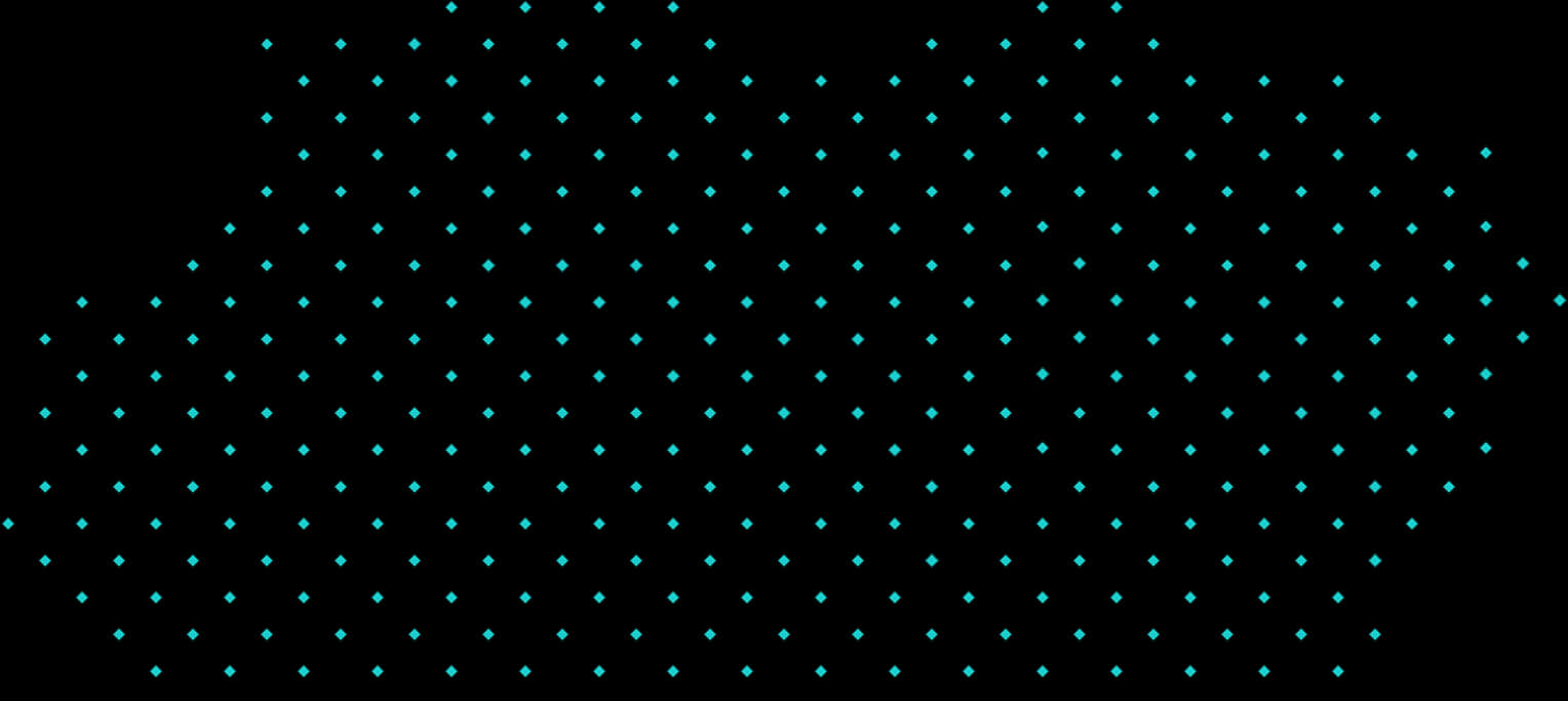 Teal Dots Black Background Pattern PNG Image