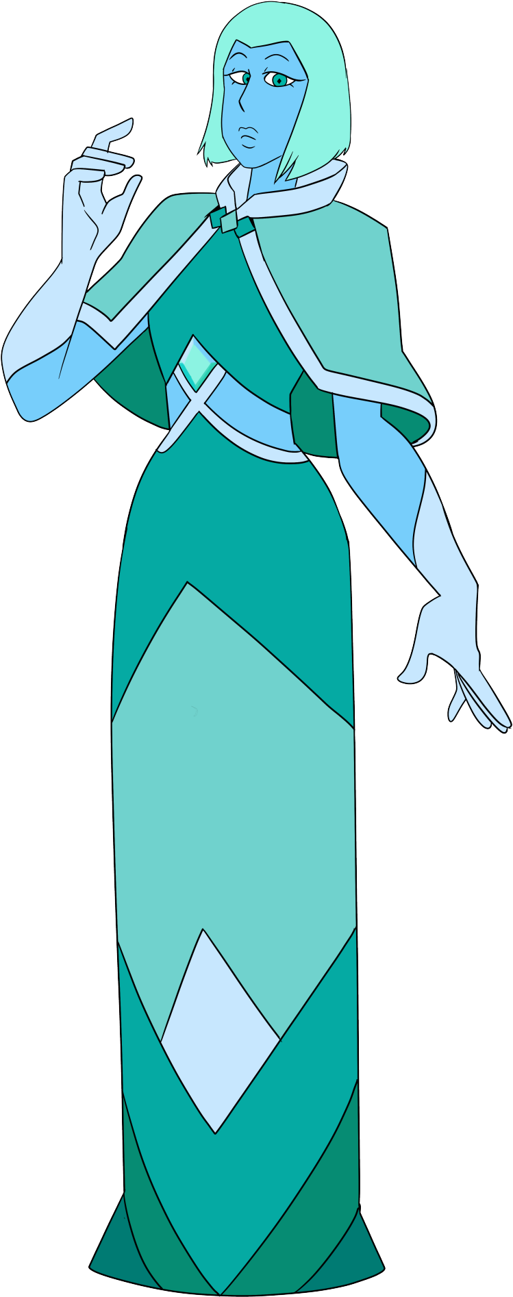 Teal Gem Character Illustration PNG Image