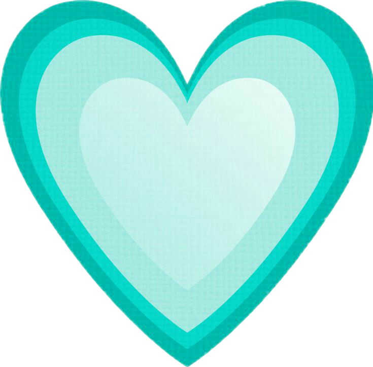 Teal Heart Graphic PNG Image