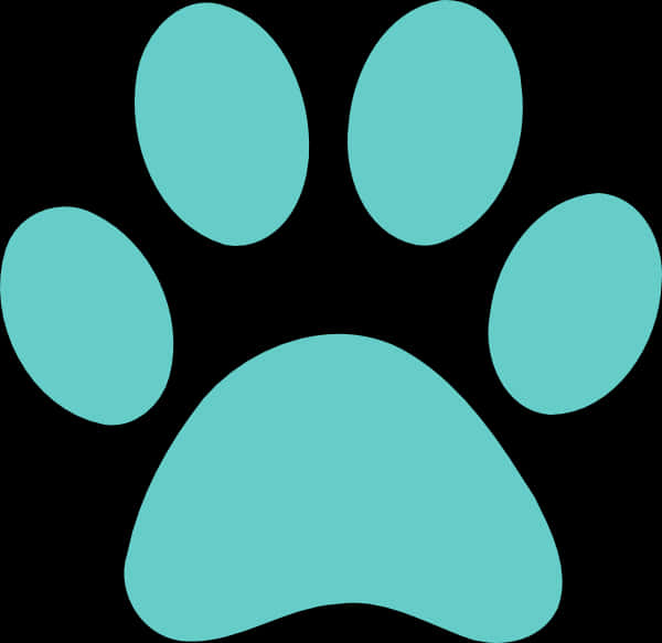 Teal Paw Print Graphic PNG Image