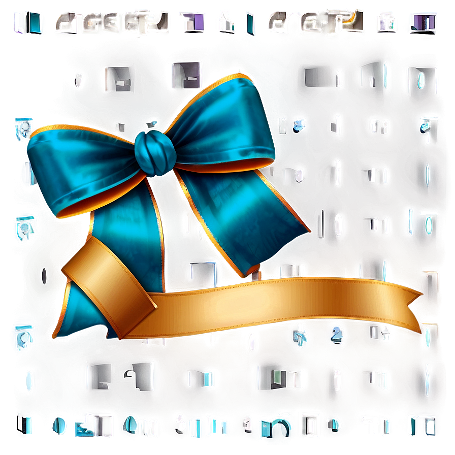 Teal Ribbon Bow Decoration Png 06282024 PNG Image