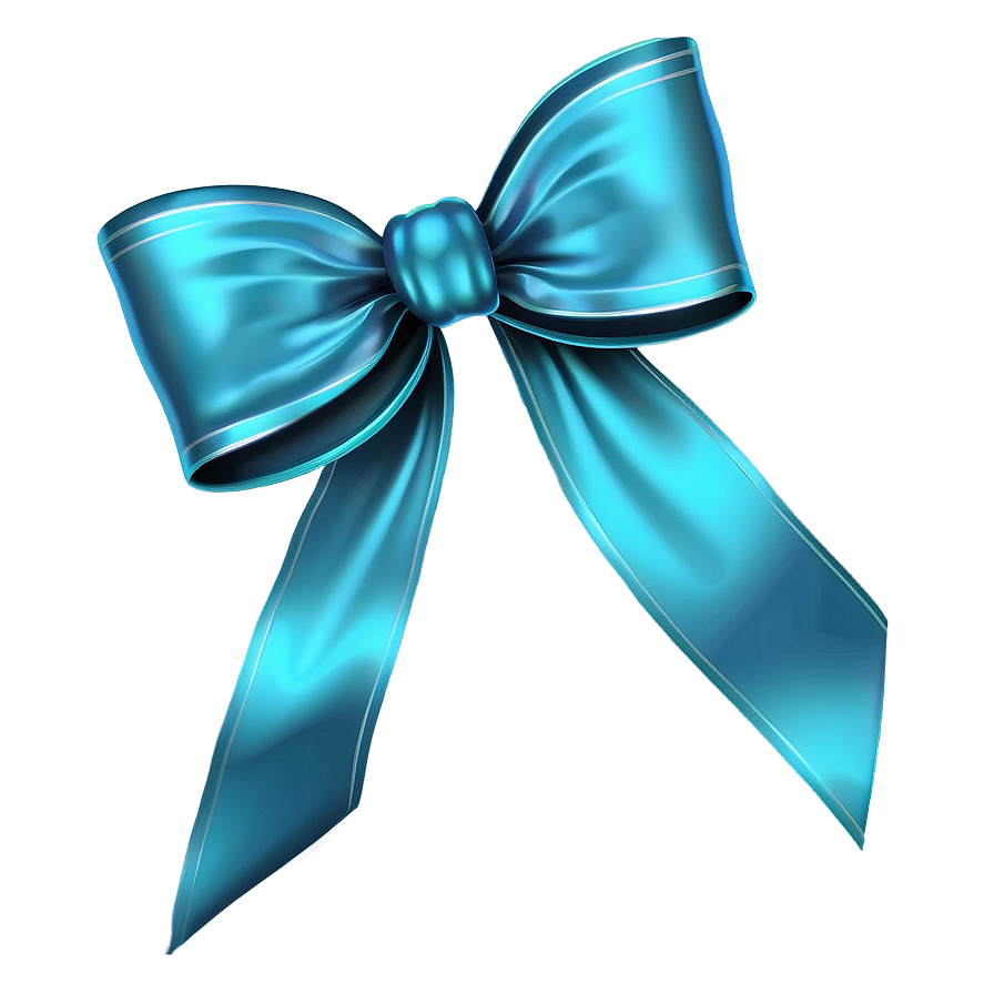 Teal Ribbon Bow Decoration Png Jxq69 PNG Image