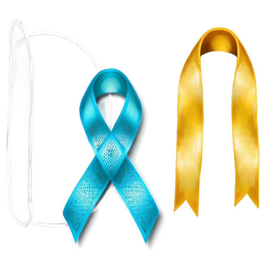 Teal Ribbon For Pcos Awareness Png Tju77 PNG Image