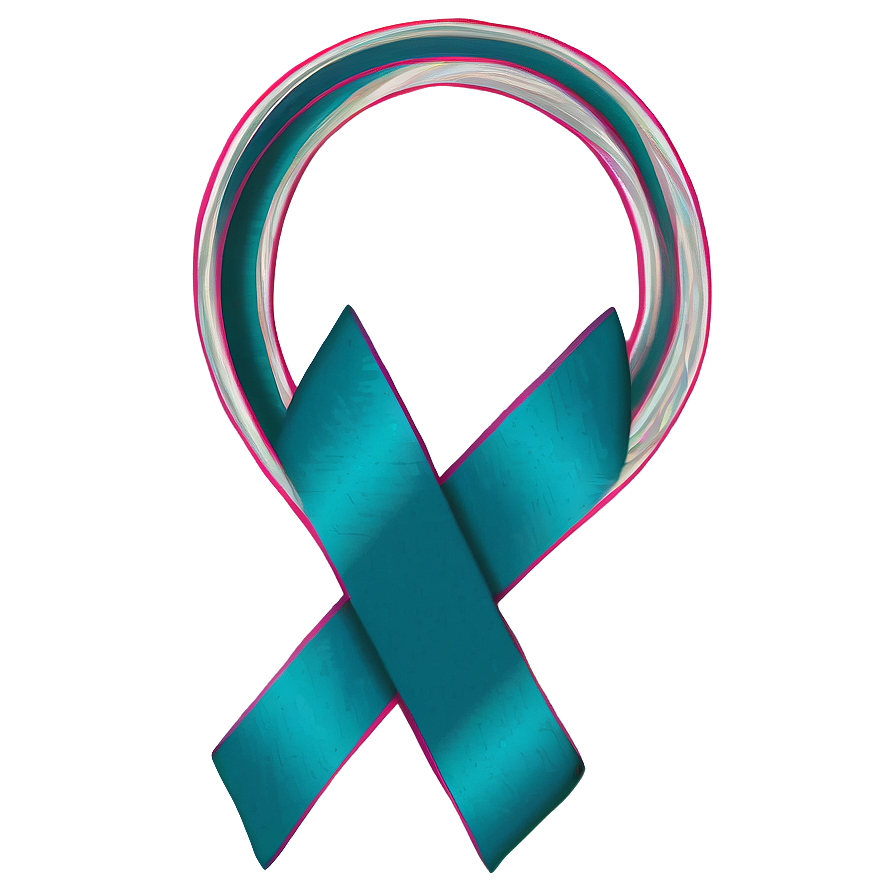 Teal Ribbon Knot Graphic Png Ngo PNG Image