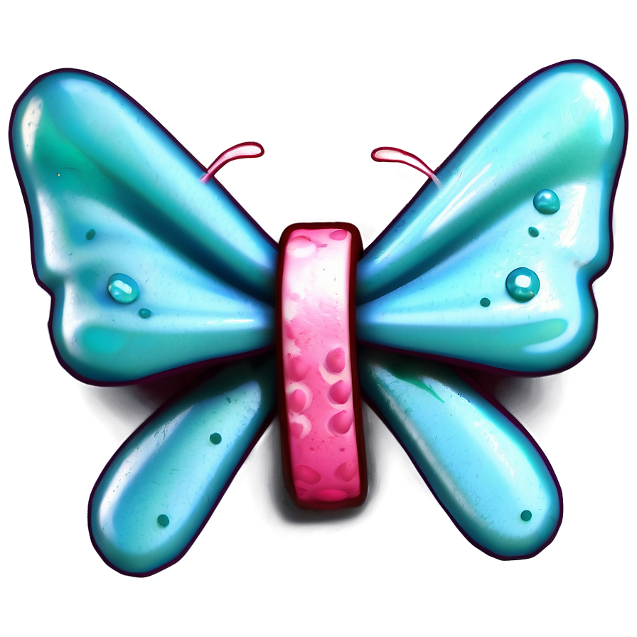 Teal Ribbon With Butterfly Detail Png 06282024 PNG Image