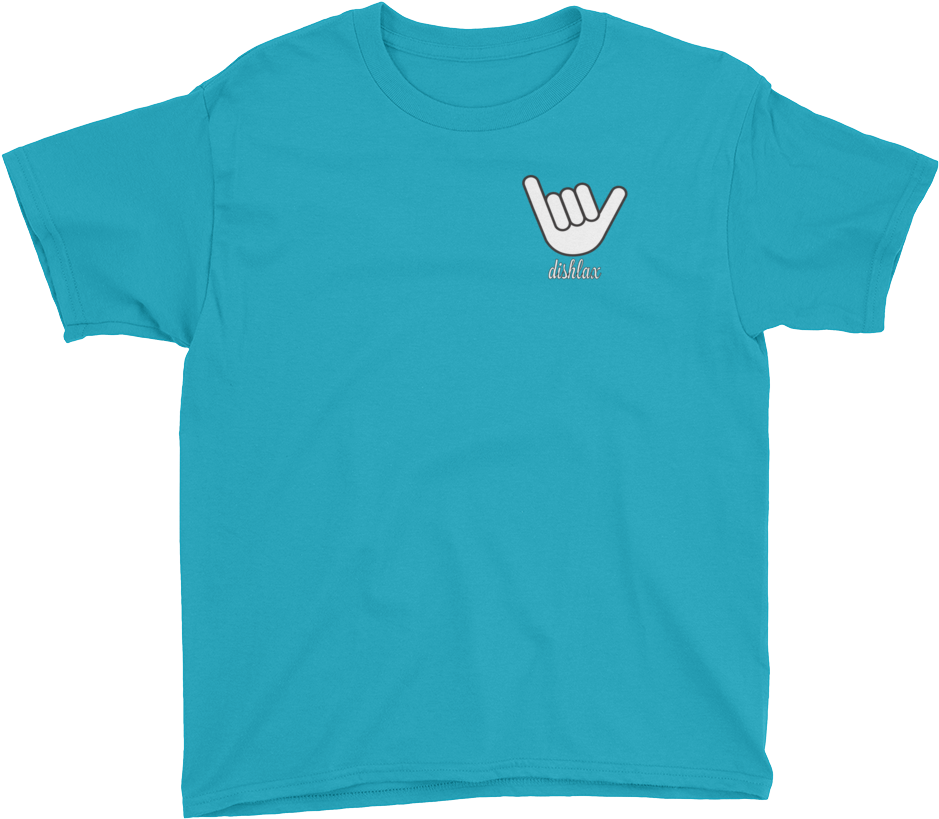 Teal Tshirt Hand Sign Graphic PNG Image