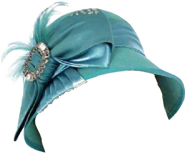 Teal Vintage Hatwith Featherand Jewel PNG Image