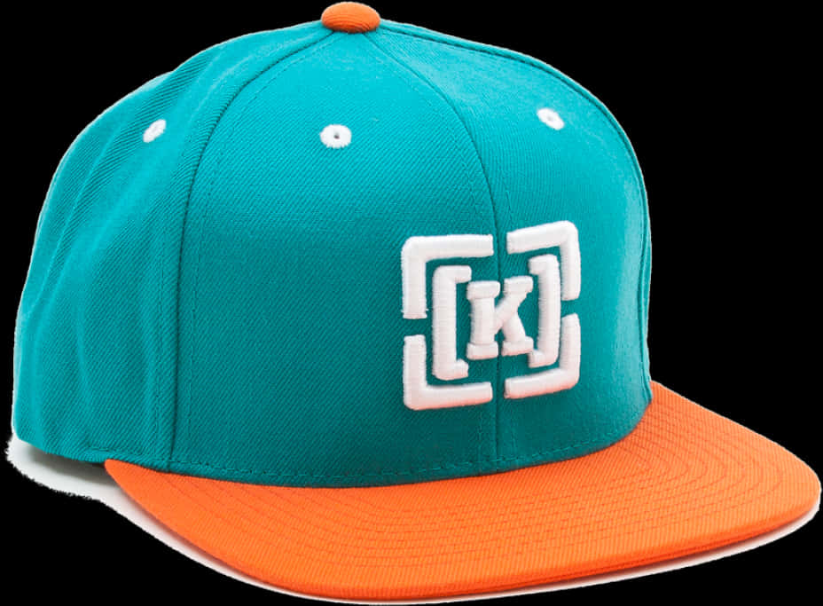 Tealand Orange Snapback Cap PNG Image