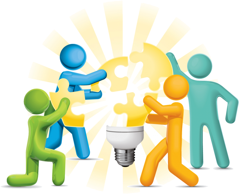 Teamwork Puzzle Lightbulb Idea Concept PNG Image