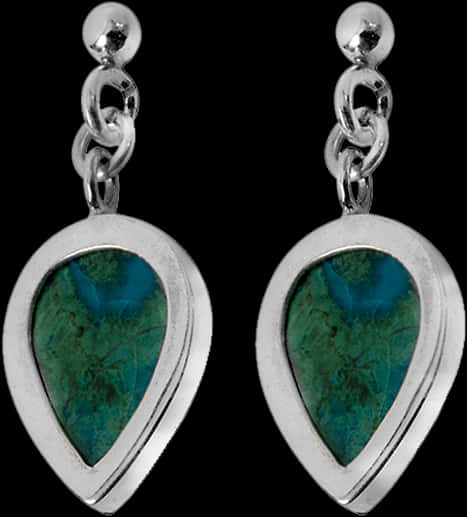 Teardrop Turquoise Earrings PNG Image