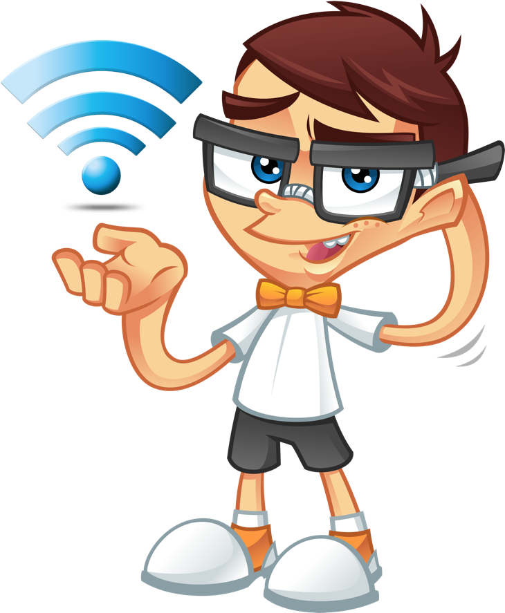 Tech Savvy Cartoon Character PNG Image