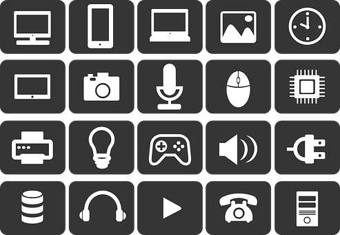 Technology Icons Set PNG Image